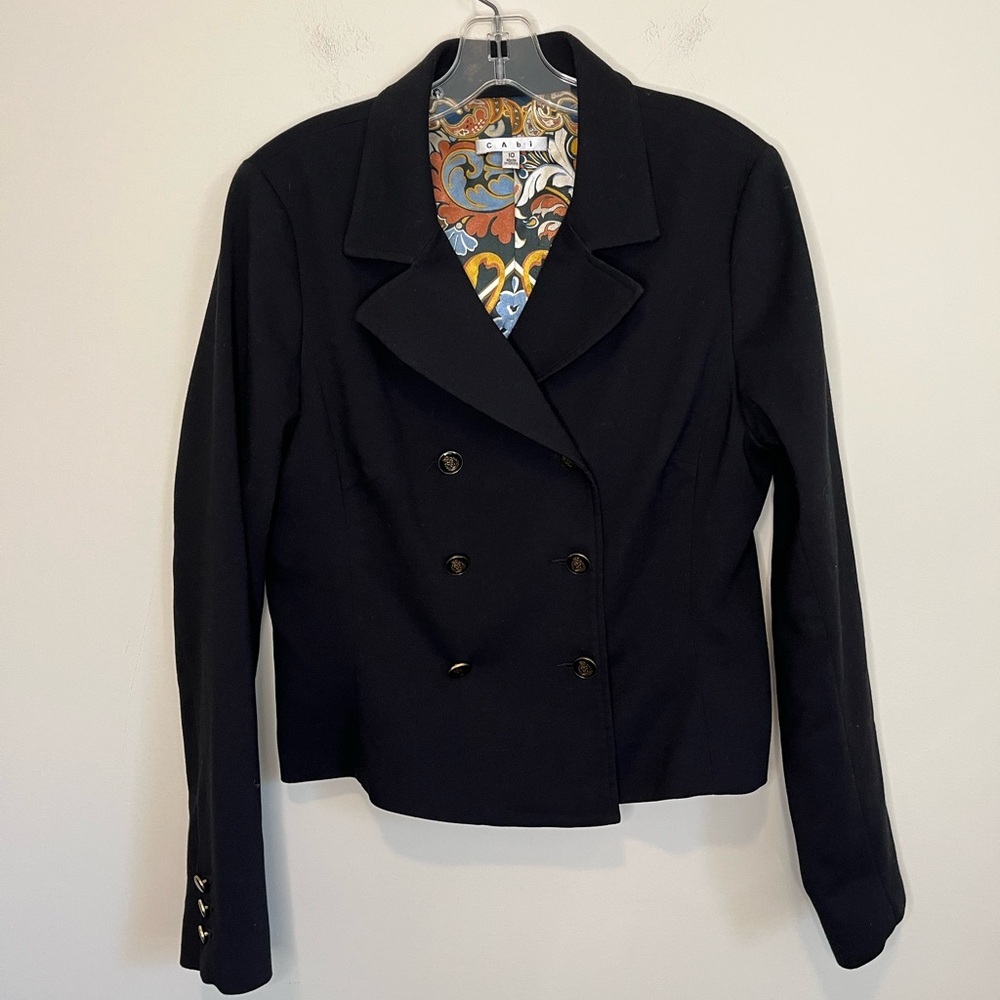 CAbi Navy Double-Breasted Blazer with Gold-Tone Buttons - Picture 5 of 16